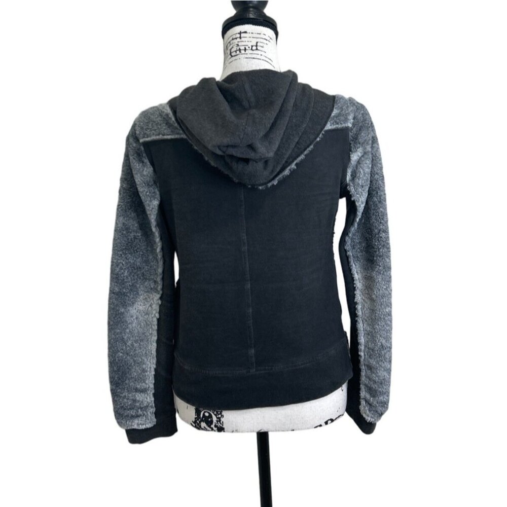 Me & Dee Sequin Gray & Black Hoodie Jacket Made In Italy Size S - Picture 3 of 7